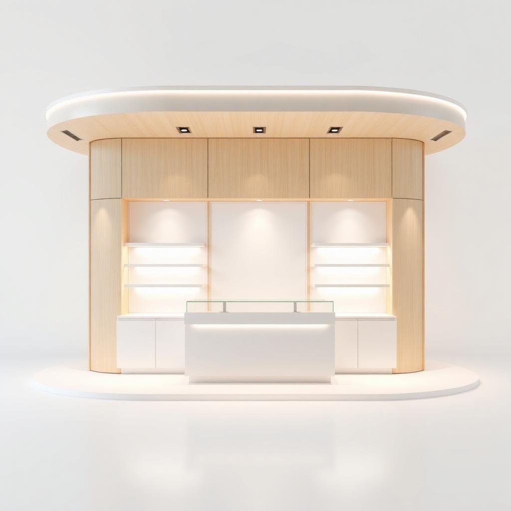 Render do projeto de um quiosque antes da fabricação